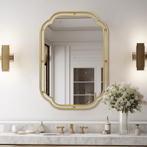 Elegant Gold Framed Bathroom Mirror